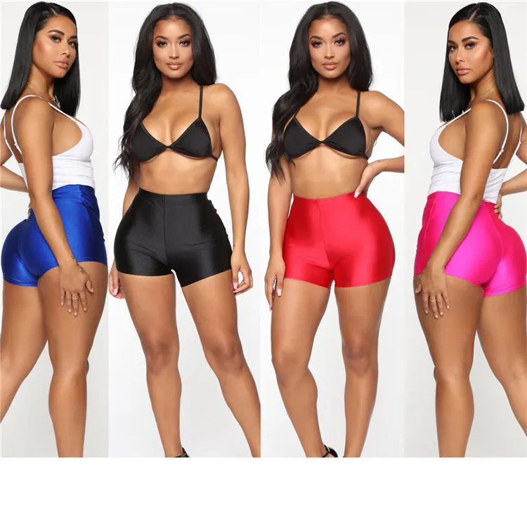 Women Solid Casual Comfortable Leggings Fitness Bike Soft Skinny Slim Stretchy Cotton Spandex Workout Short