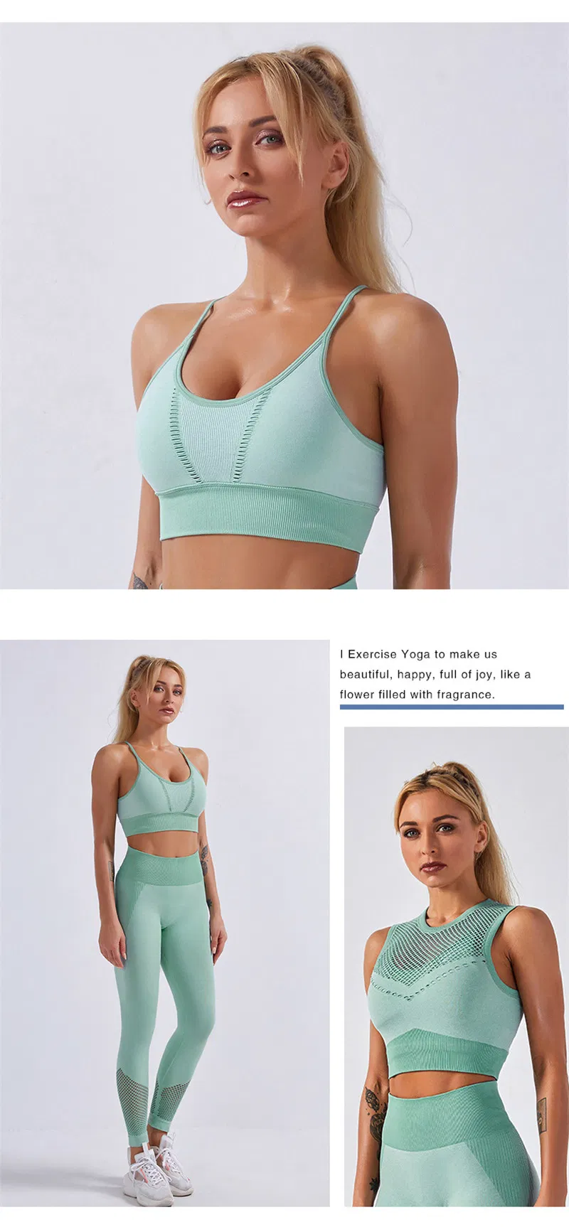 Women Sports Bra Fitness Tops Mesh Yoga Bra Solid Quick Dry Padded Seamless Gym Crop Top Push up Vest