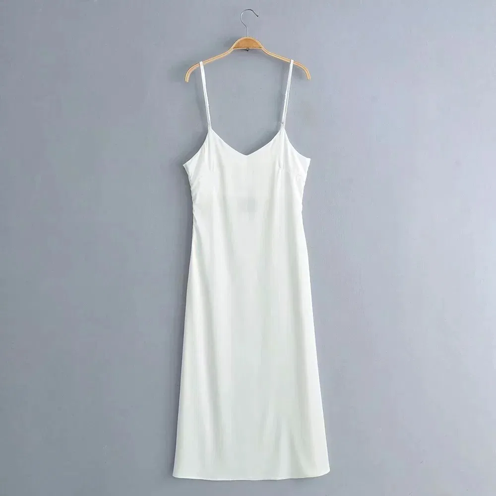 Womens Casual Strappy V Neck Sleeveless Flowy Pockets Loose Long Maxi Beach Dress Sundress Esg11378