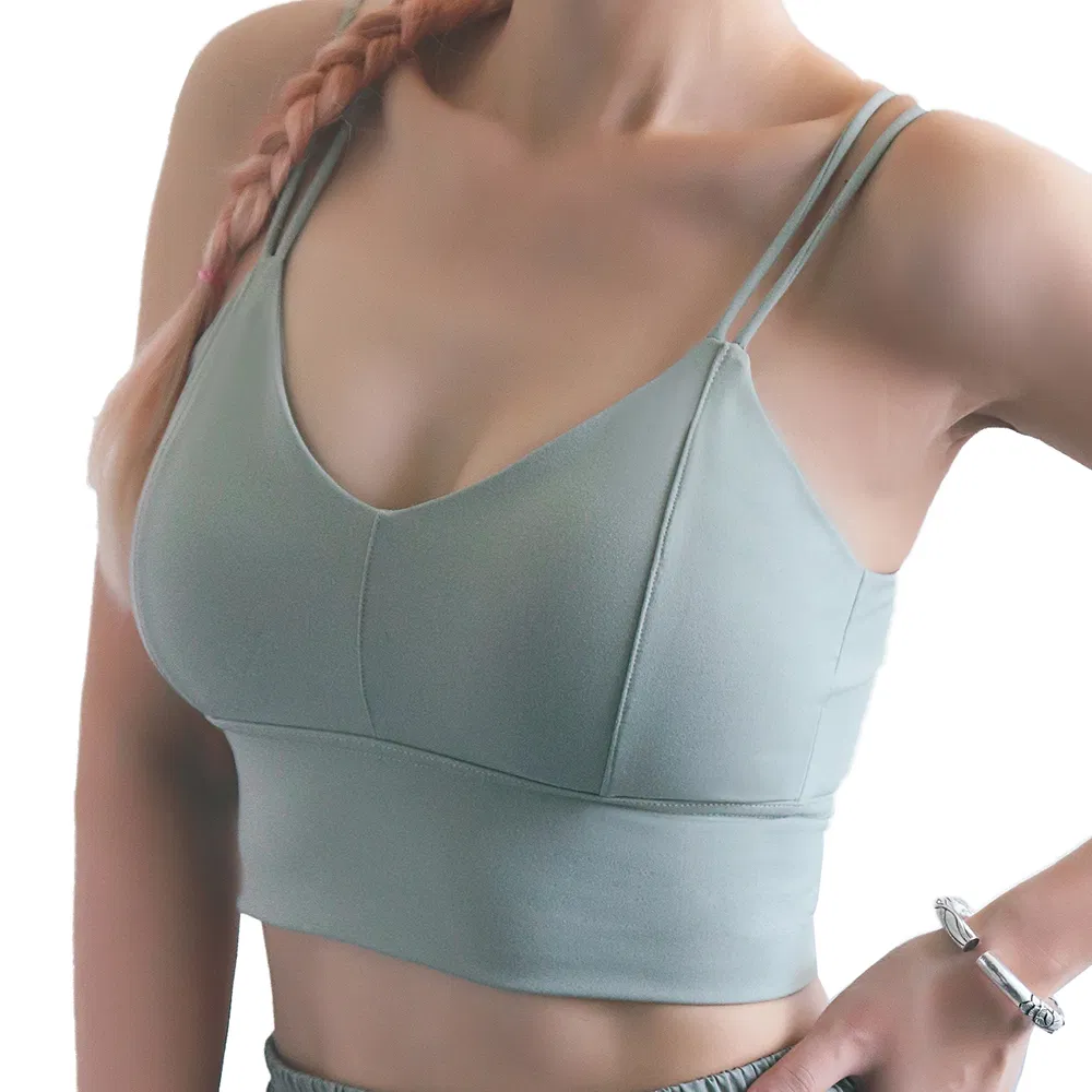Womens Custom Good Push up Vest Strappy High Impact Sports Bras