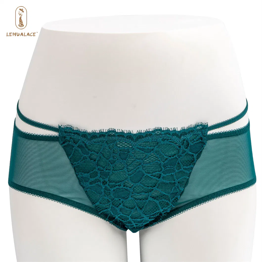 Womens High Elastic Middle Waist Modal Crotch Sexy Hot Transparent Lace Ladies Underwear Panties