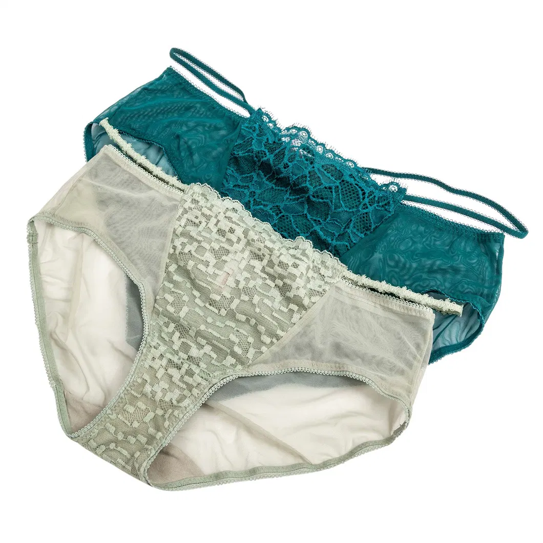 Womens High Elastic Middle Waist Modal Crotch Sexy Hot Transparent Lace Ladies Underwear Panties