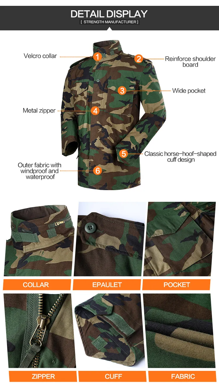 Woodland Camo M 65 Field Jacket Waterproof
